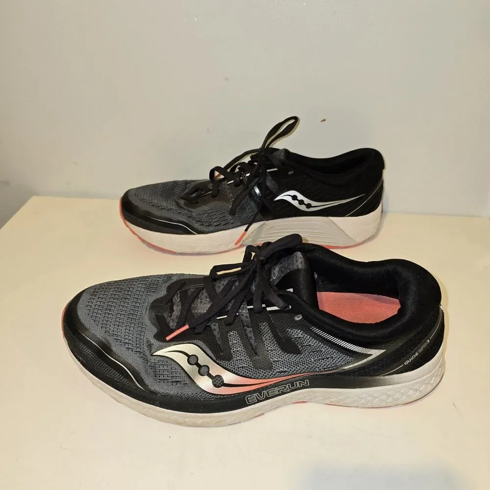 Saucony Mens Guide ISO S20464-3 Black Running Shoes Sneakers Size 12